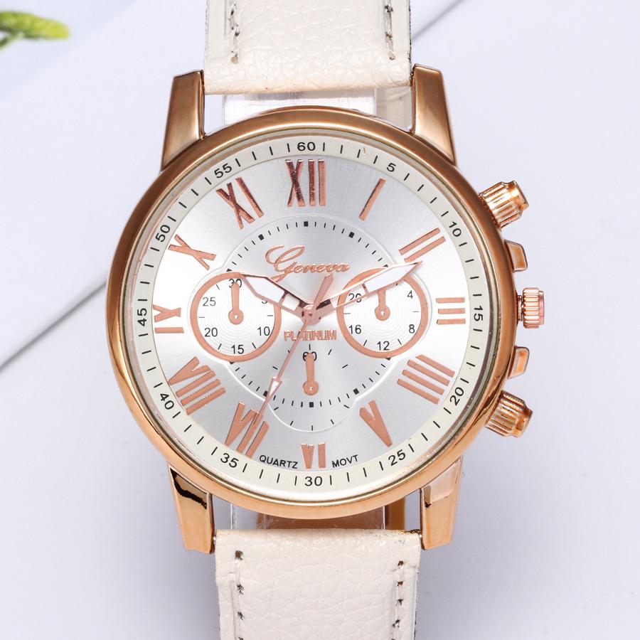 SHH Fashion Simple Womens Geneva Pu Genuine Leather Watches Color Quartz Watch (2)