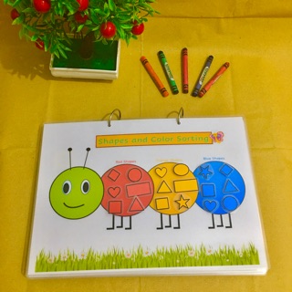 Shapes and Color Sorting Detachable (Velcro) Fully Laminated Learning Materials