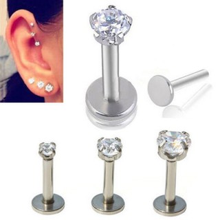1Pc 16G Unisex Shiny Rhinestone Lip Ring Nose Stud Earring Piercing Jewelry