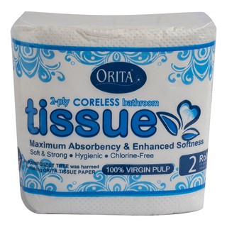 ORITA Coreless Bathroom Tissue 2 Ply 2 Rolls