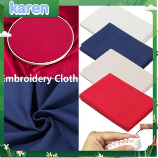 KAREN DIY Embroidery Cloth Pure Color Hand-stitched Cotton Linen Fabric Colored Quilting Home Textile Clothes Material Patchwork Craft Handmade Sewing/Multicolor