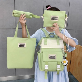 Bag Accessories▲❂ins style student schoolbag female Korean version of the high school simple forest (1)