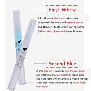Pet Teeth Cleaning Kit, Pet Beauty Toothbrush Dog Cat Tartar Dental Stone Cleaning Pen (2)