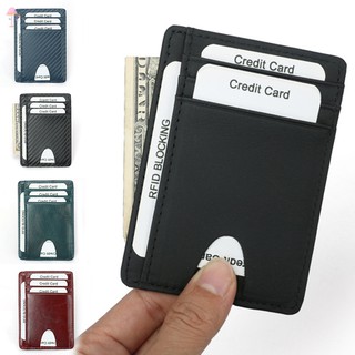 LL Minimalist Leather Slim Front Pocket Wallet RFID Blocking Cards Holder for Men @PH
