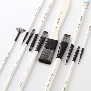 ۞fast shipping 10pcs Paint Brushes Set Kit Multiple Mediums Brushes with Nylon Hair Carry Bag for Artist Acrylic Aquarelle Watercolor Gouache Oil Painting for Great Art Drawing Supplies (4)