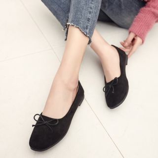 Korean Women doll shoes flat shoes loafers black shoe (2)