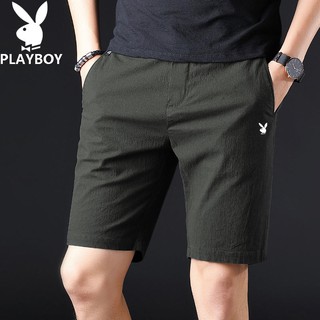 In stock♨△Playboy casual pants men s shorts five-point loose large size cropped middle suit
