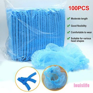 LLPH 100Pcs Hair Net Hat Bouffant Cap Disposable for Kitchen Food Medical Workers LLL