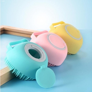 New products✘✗✇Dog Cat Bath Brush with Shampoo Container bathing Grooming Pet Scrubber