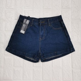 Korean style high-waisted denim maong shorts jeans loose slim folded Korean