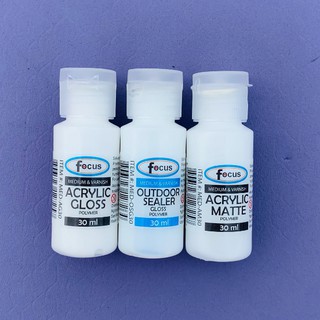 30ml Focus Varnish Medium Acrylic Gloss / Acrylic Matte / Outdoor Sealer