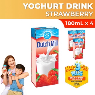 Dutch Mill Yoghurt Drink Strawberry Juice 180ml x 4