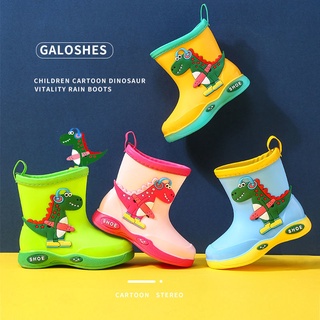 Kids Rainboots Baby Shoes Non-slip Outdoor Cartoon Dinosaur Rainboots Kids Waterproof Shoes Baby Girl Boy Shoes