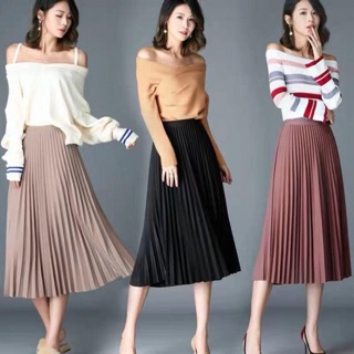 Fashion casual plain maxi skirt