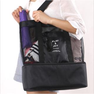 Travel portable insulation bag double picnic bag multi-function grid collection bag (3)