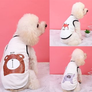 Pet White T-shirt Soft Puppy Dogs Clothes Cute Pet Dog Clothes Cartoon Pet Clothing Summer Shirt Casual Vests for Small Pets