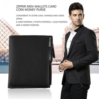 QB02 Baborry PU Leather Zipper Men Wallets Card holder Coin Money Purse Fashion Li4g