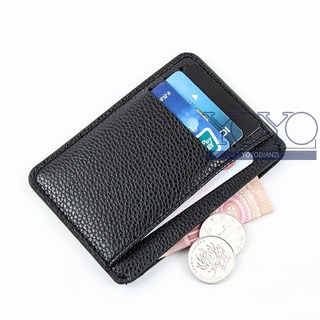 Men's litchi pattern ultra thin multi function card clip certificate Bag Wallet