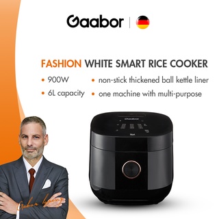 Gaabor Rice Cooker, 6L Big Capacity Touch Control 24h Preset Timer Multi Function Cooker