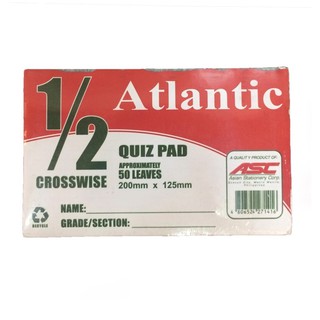 10 Pads Atlantic Quiz Pad 1/4 1/2 Crosswise 1/2 Lengthwise 50 leaves School Office Supplies