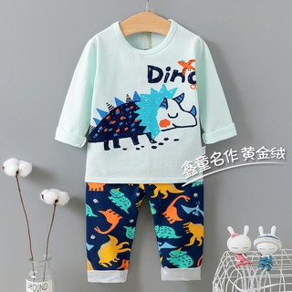 Babies Kids Mickey Mouse Super Cotton Long sleeve Korean Fashion Pajama Terno For Boys Sleepwear Set