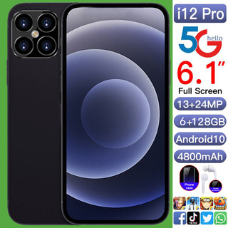 【Brand New】i12 Pro 6.1inch HD Smartphone 6GB+128GB Cellphone 5G Daul Sim Android Phone 4800mAh COD