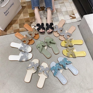 Preferredↂ∏8S COD!（Leather material）Korean fashion womens flat sandals slippers#105
