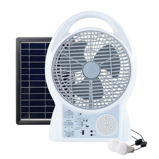 Rechargeable Fan Solar Fan with LED Light Solar Fan and 2 Bulbs Emergency Direct 220v Solar Panel