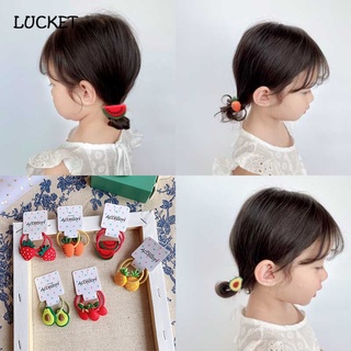 2Pcs New Cartoon Cute Cherry Radish Princess Headwear Hair Tie Kids Elastic Hair Bands LK