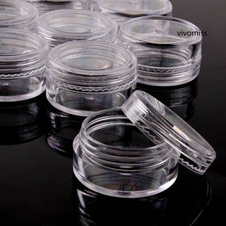 [Storage Organizer]50 Pieces Portable Cosmetic Sample Containers 5 Gram Plastic Cream Pot Jars
