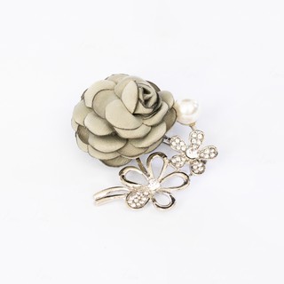 fashion Women's Rhinestone Imitation Pearl Enamel Flower Floriated Brooch Pin (9)