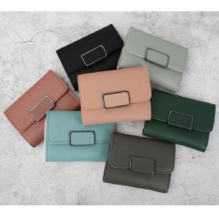 New Ladies Short Wallet Simple Checkered Purdes Fashion Tri-fold Girls Wallet (3)