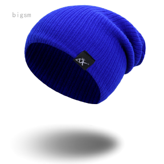 bigsm Unisex Fashion Mens Knit Baggy Beanie Winter Hat Ski Slouchy Chic Knitted Cap Wool Beanie for Men