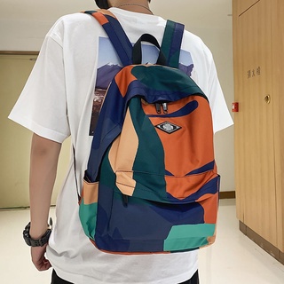 Large-capacity schoolbag male Korean version backpack female high school camouflage trend ins tide brand campus junior high school student backpack