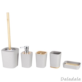 Bathroom Accessories Set-5 Piece Plastic Toothbrush Holder,Toothbrush Cup,Soap Dispenser,Soap Dish,Toilet Brush Holder for Bathroom Home Hotel