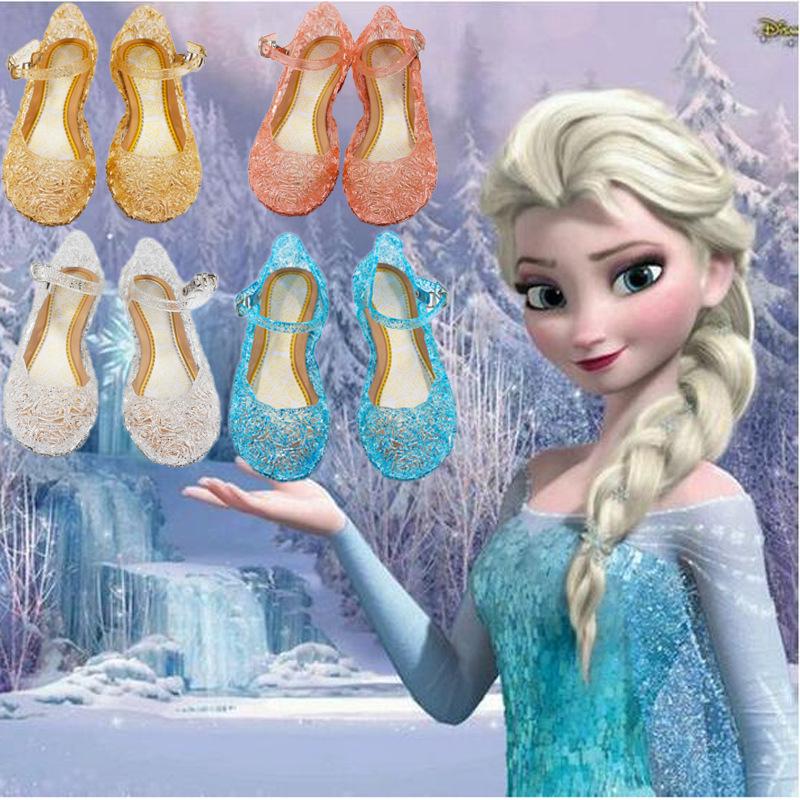 Summer Children's Shoes Kids Girls Frozen Elsa Crystal Girls Princess Shoes cF4l
