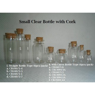 Small Clear Bottle with Cork