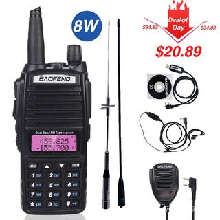Real 8W Baofeng UV-82 Walkie Talkie 10km uv 82 Two Way Radio UV82 VHF UHF Dual Band Transceiver Hun