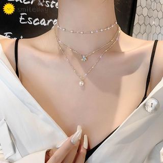 Fashion Multilayer Pearl Butterfly Pendant Necklace Ins Gold Clavicle Chain Women Jewelry Accessories Gift