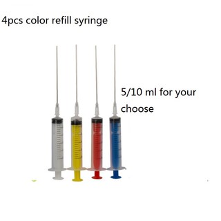 4pcs 5/10 ML color ink refill tool with long needle CISS tool for hp Canon Epson printer