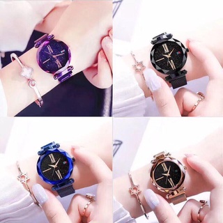 watch◈✣COD Women Starry Watch Magnetic Buckle Stainless Steel Watch With Box