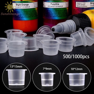 1000/500pcs Plastic Transparent Tattoo Equipment Tattoo Supplies Ink Cup