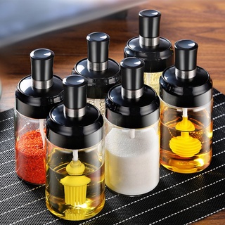 Glass Jar Spice Airtight Containers Condiment Salt Seasoning Storage Bottle Spice Jars Pot W/Spoon