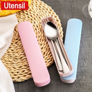 3in1 Stainless Utensil Spoon Fork And Chopsticks Utensil Set With Organizer Box AIM