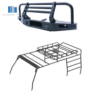 №⊕Metal Roof Rack Roll Cage & Led Light For 1/10 Rc Crawler Axial Scx10 313Mm & Front Bumper for TRX
