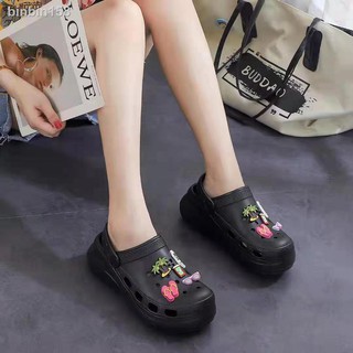 Health Slippers❡miss.puff 2021 trend slippers Crocs literide bae platform high heel beach wedges sh