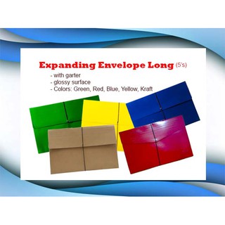 Colored Expanding Envelope Long with garter (10pcs)