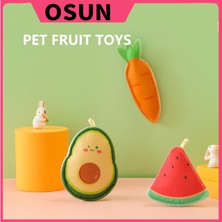 [OSUN]Cat Chew Toys Pet Interactive Plush Chewing Toys Kitten Felt Bite Resistant Catnip Filled Teething Biting Toy