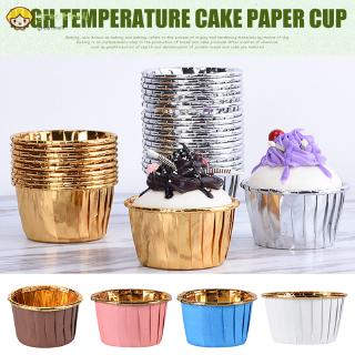 GM 50/100pcs Aluminum Foil Cupcake Paper Cupcake Liner Baking Cups Muffin Cupcake Paper Cups