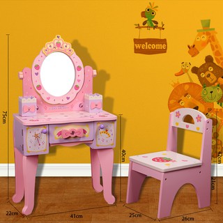 KidsMoment Girl Makeup Game Set Girl Dresser Dressing Children Learning Toy Table for Kids (8)
